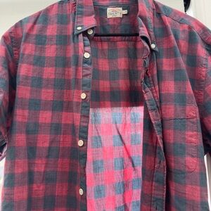 Faherty Pink and Grey Casual Button Down Shirt with Buffalo Check